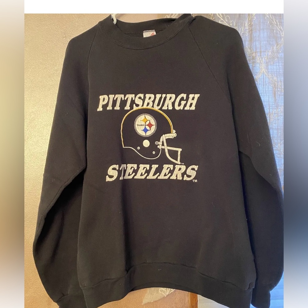 Awesome Vintage 1980’s Pittsburgh Steelers Ragland Sweatshirt Size XL